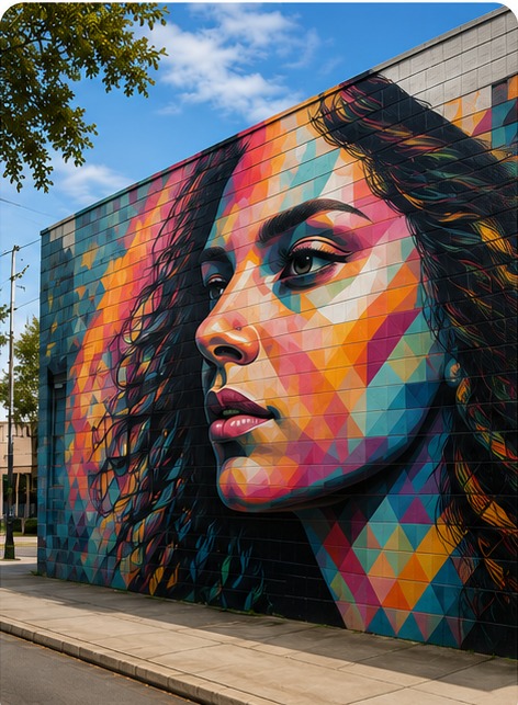 Colorful public mural discovered nearby